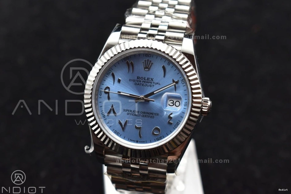 Jubilee 904L DIWF Steel Marker 1:1 SA3235 Bracelet Edition Arabic 126334 Dial DateJust Ice Best Blue 41 on 0328